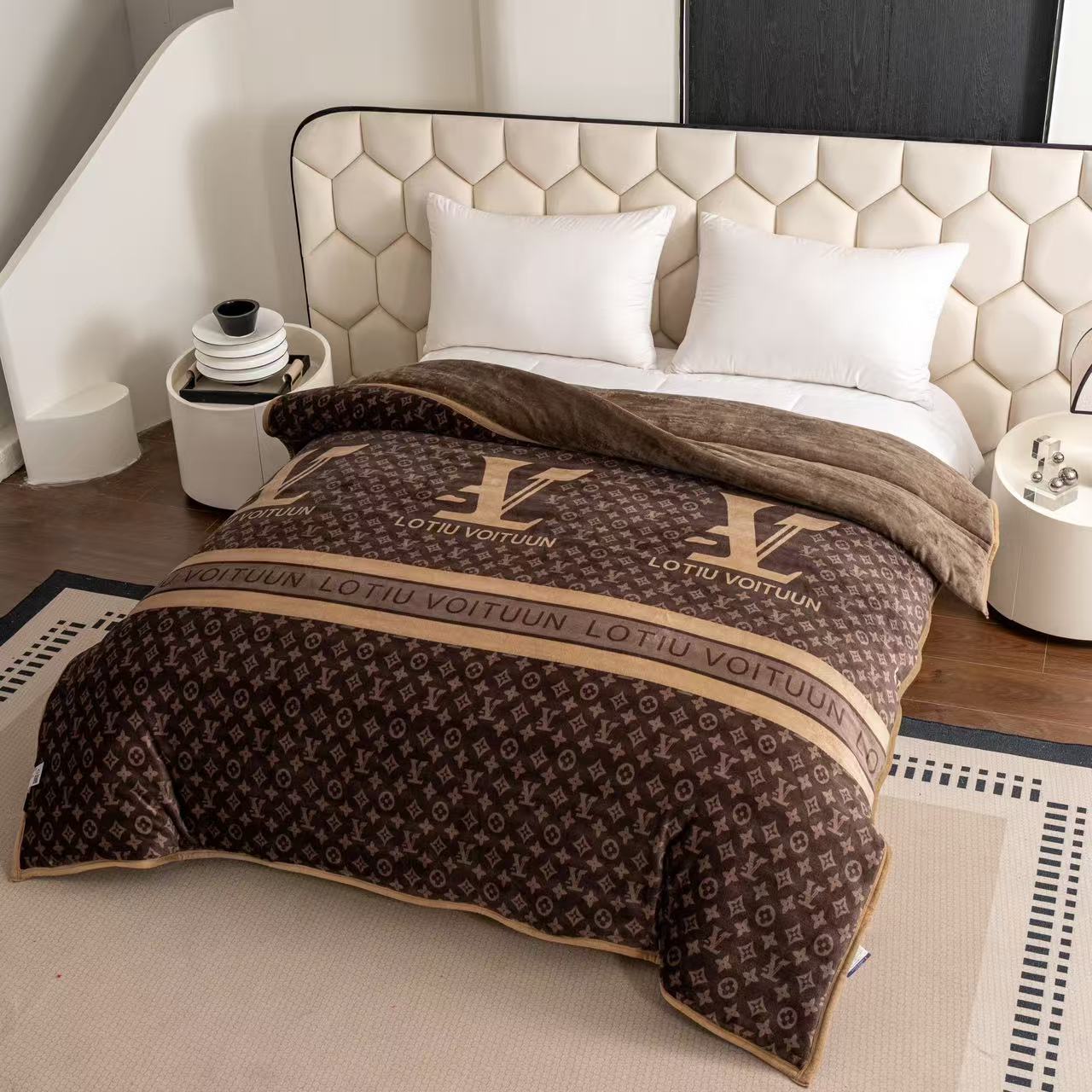 咖色大驴子大版高端被2*2.3米 冬被双人加厚柔软牛奶绒被子