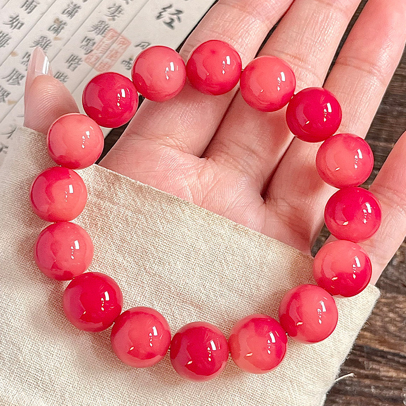 （桃花朵朵开）女士九尾狐手持菩提根盘玩手串