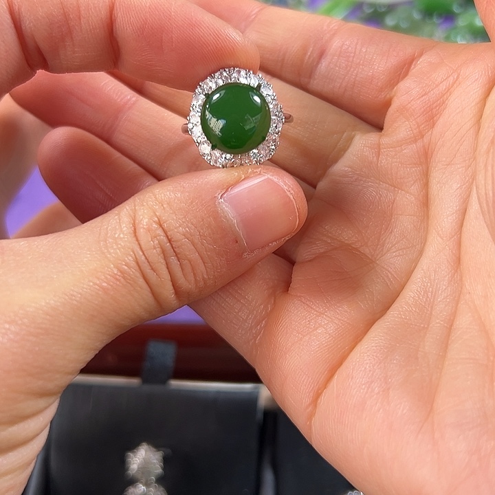 *****和田玉银S925镶嵌戒指