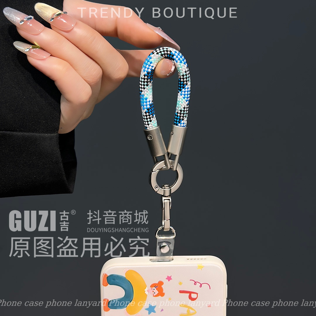 高档手机挂绳迷你ins短款指环绳钥匙扣金属挂扣结实耐用手绳链条