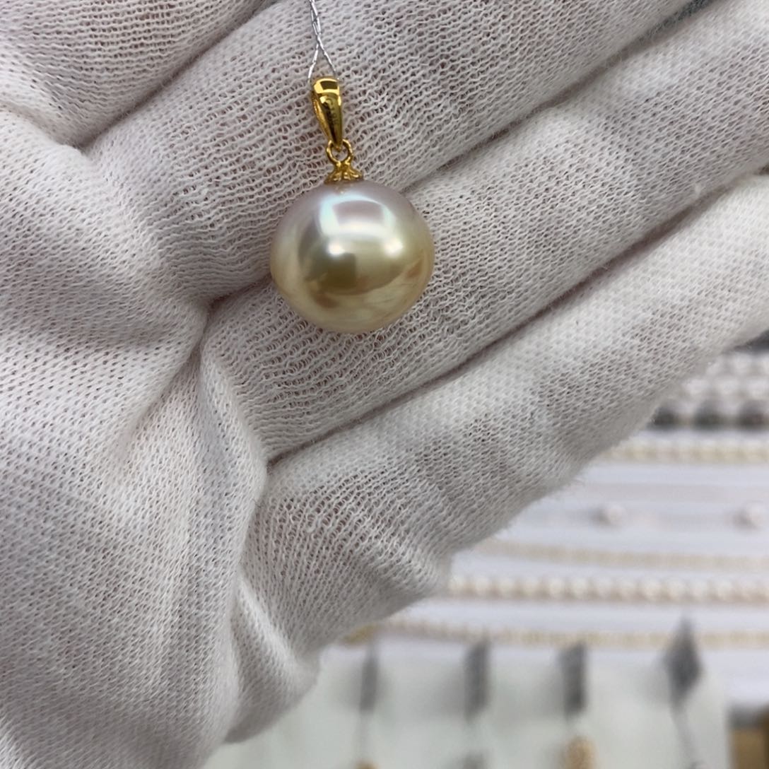 海水珍珠颈饰18K金镶嵌13-14mm