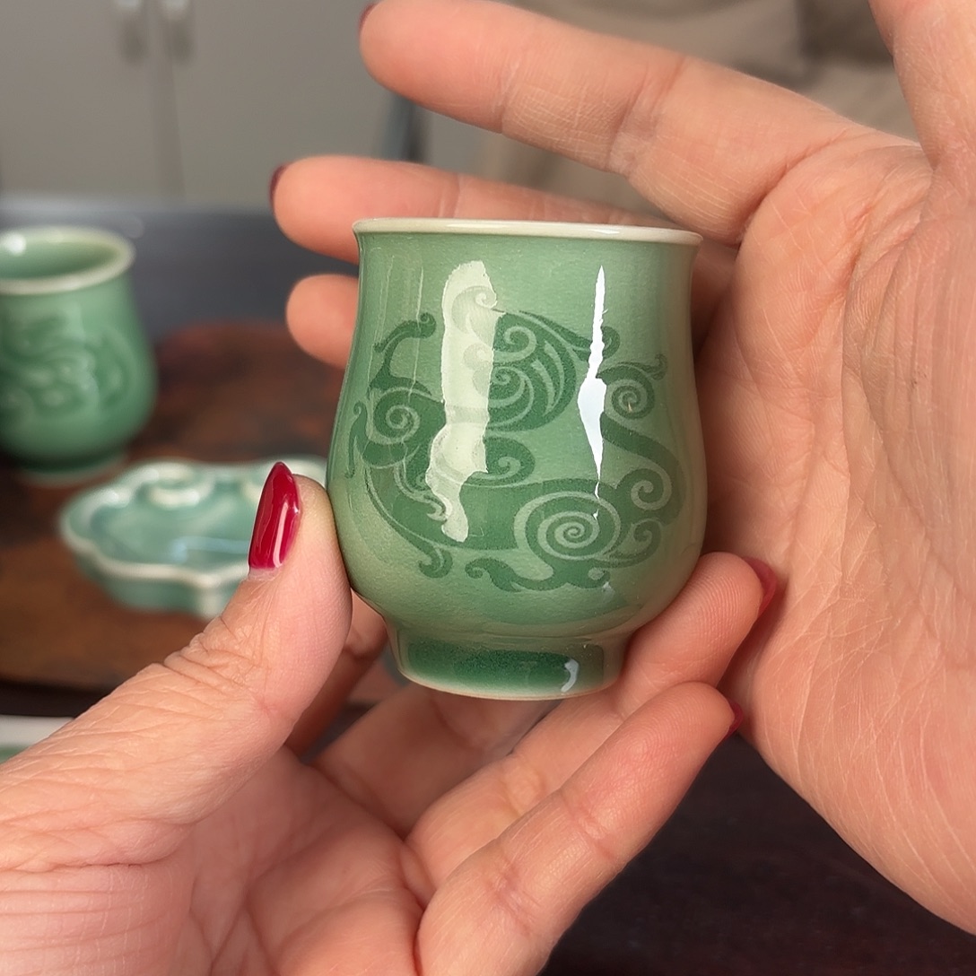 龙泉云间青瓷小米茶器