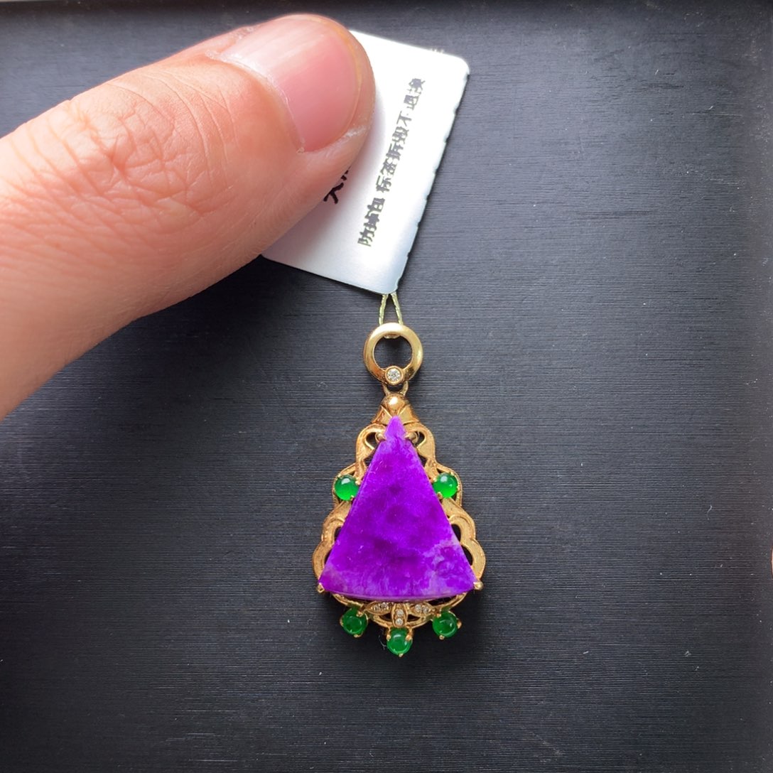 苏纪石（舒俱来）18K金镶嵌吊坠