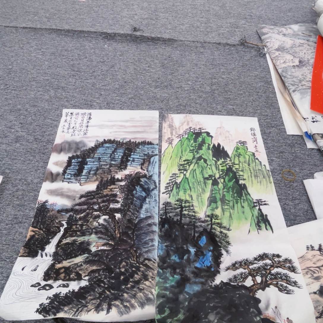 国画四尺四开绘画作品两张