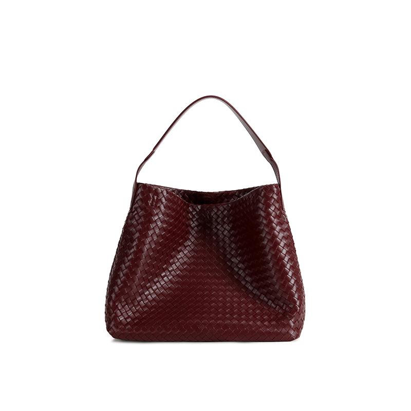 羊皮手工编织宽肩带托特包 9016