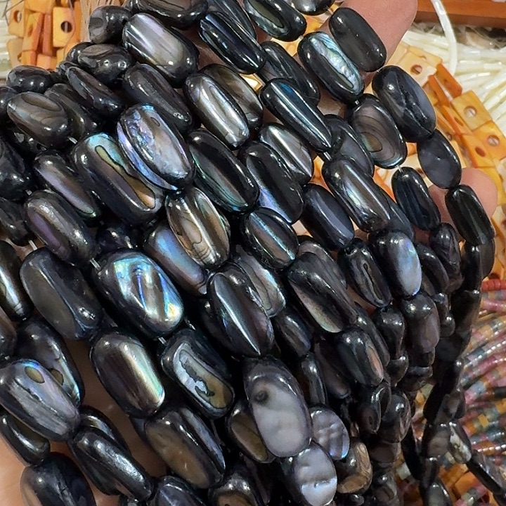 玛瑙/玉髓合金珠宝半成品2条黑色不规则长条