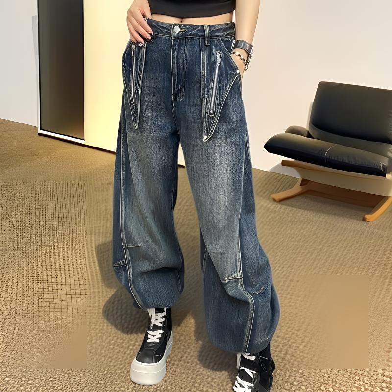 秋季常规丹宁风长裤女牛仔裤女装百搭
