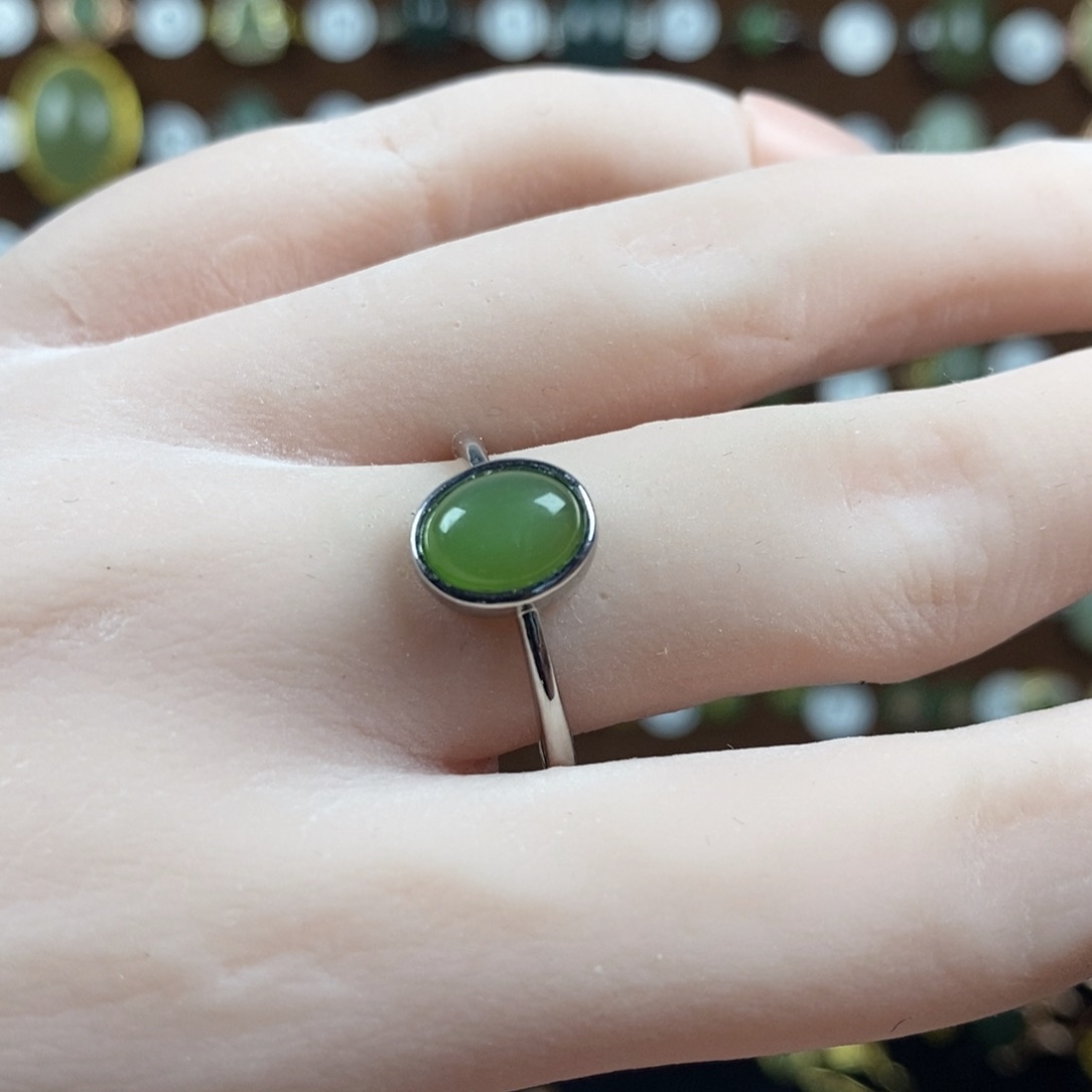 和田玉（碧玉）戒指合金