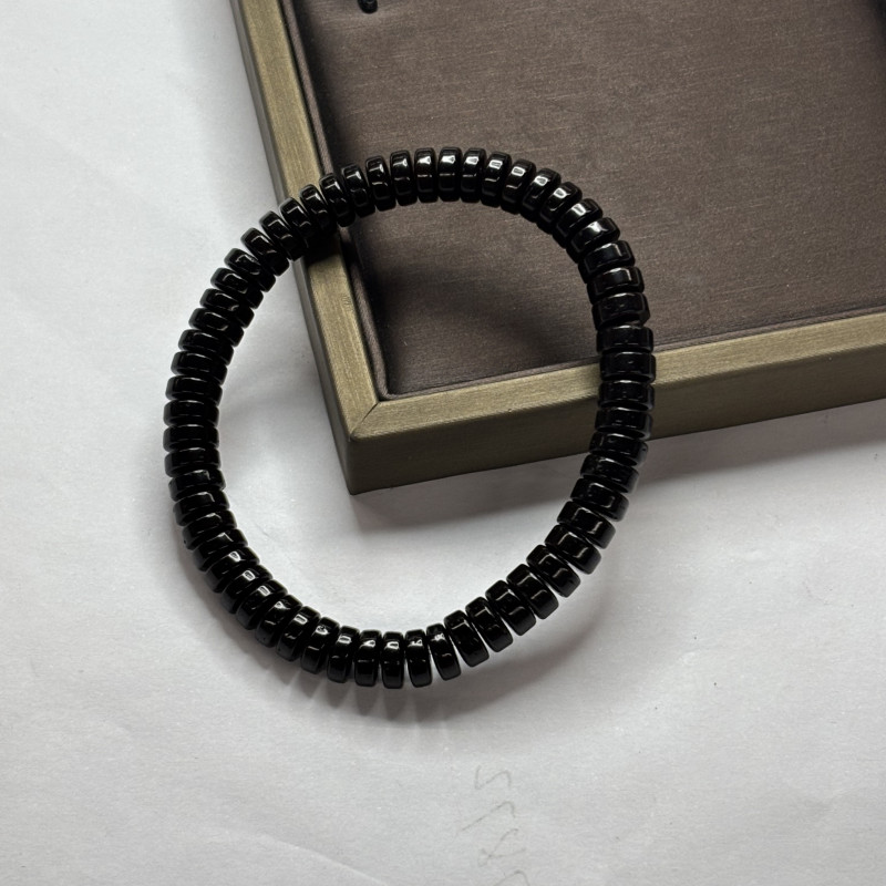 A604 黑椰蒂药片手串7mm