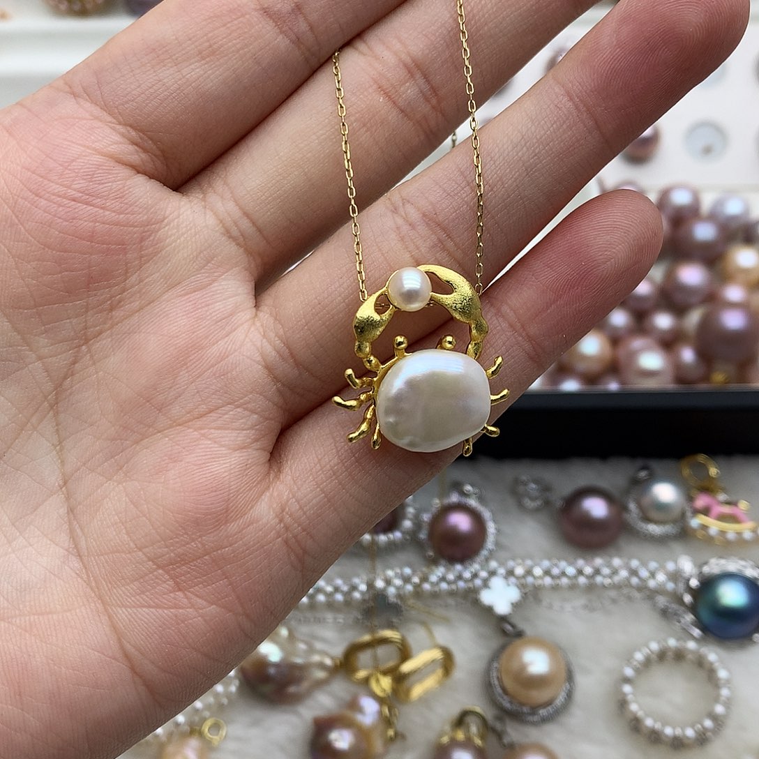 淡水珍珠颈饰银S925镶嵌