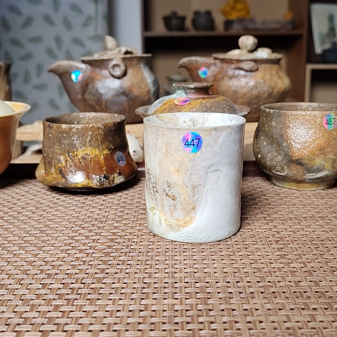 447任鹏飞柴窑裸烧作品杯子