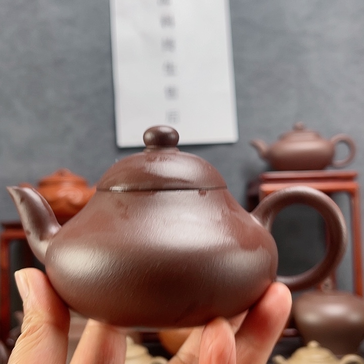 紫砂茶壶平*龙血砂梨壶