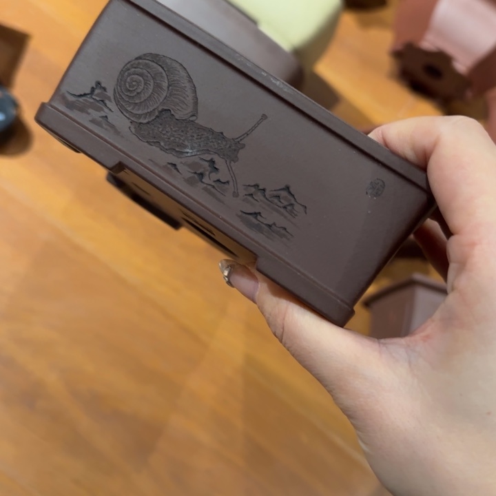 鱼****紫砂花盆半手工制作