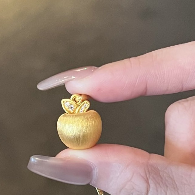 足金9995D小金苹果吊坠