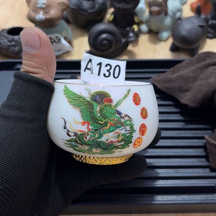 瓷片茶摆件工艺品摆件666