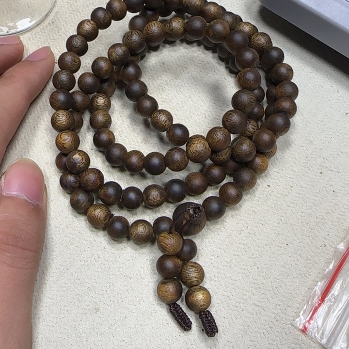 沉香木手串曹***姐奇楠沉香圆珠长串0.8-28g张勺子