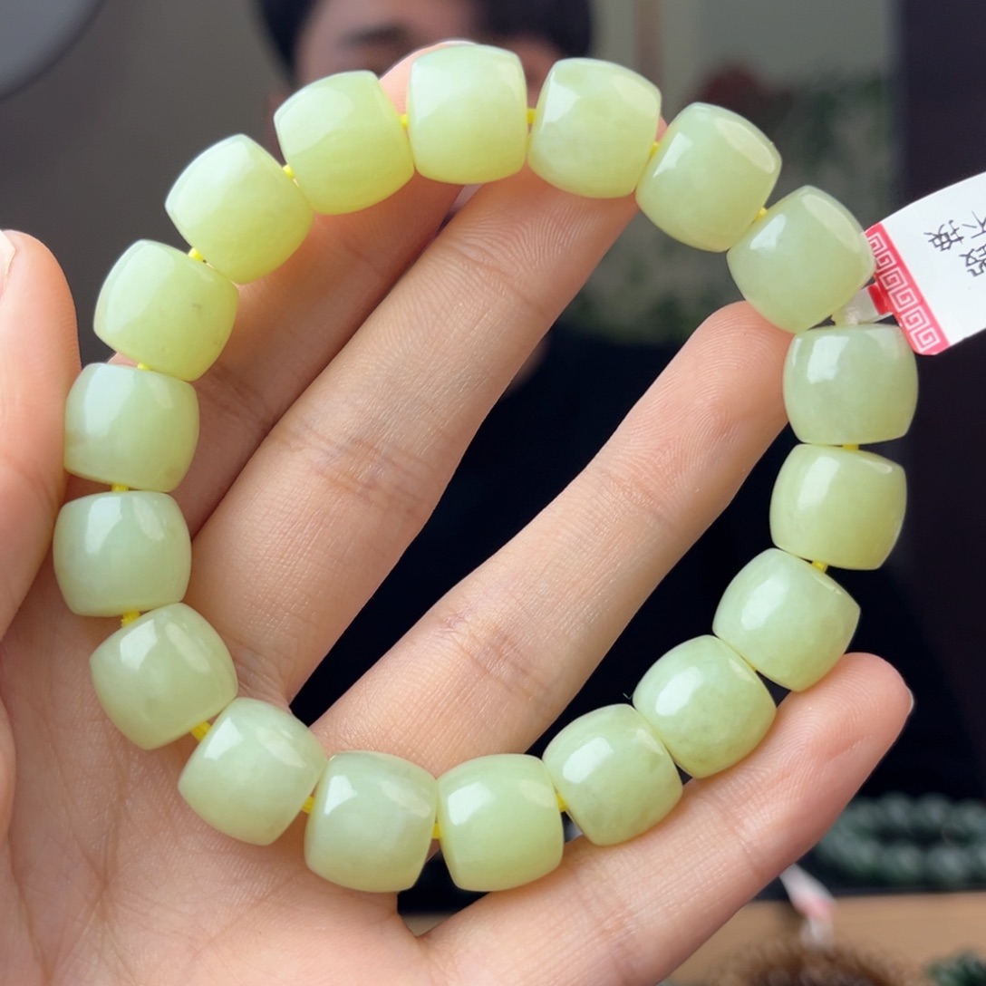 和田玉手链未镶嵌手串纯天然新疆若羌黄口12mm