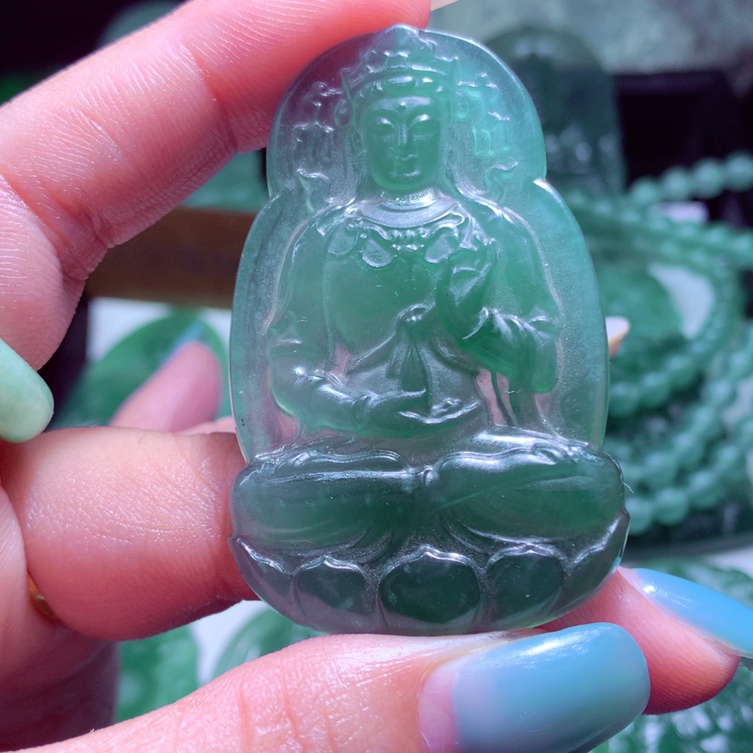 定制翡翠未镶嵌天然缅甸翡翠A货毛货挂件