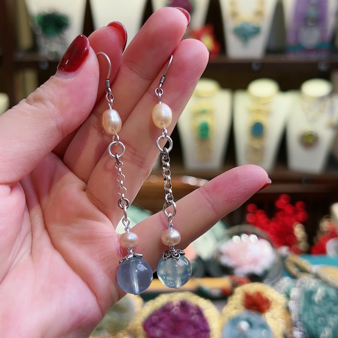 玛瑙/玉髓耳环未镶嵌耳环