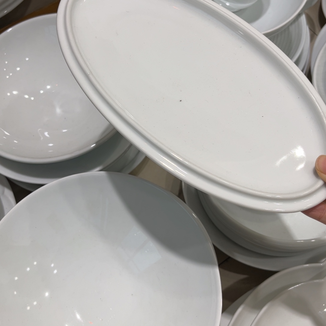 瓷景德镇粗陶复古盘碗微瑕，