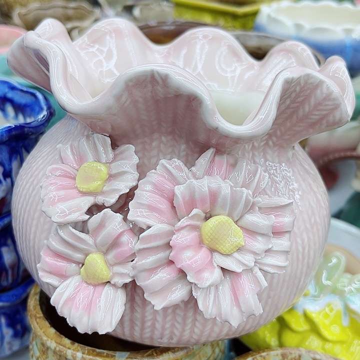 多肉绿植陶瓷花盆9.9包邮，有孔