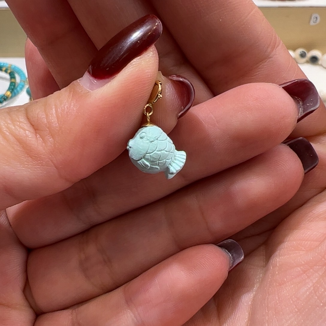 绿松石配件18K金镶嵌配件