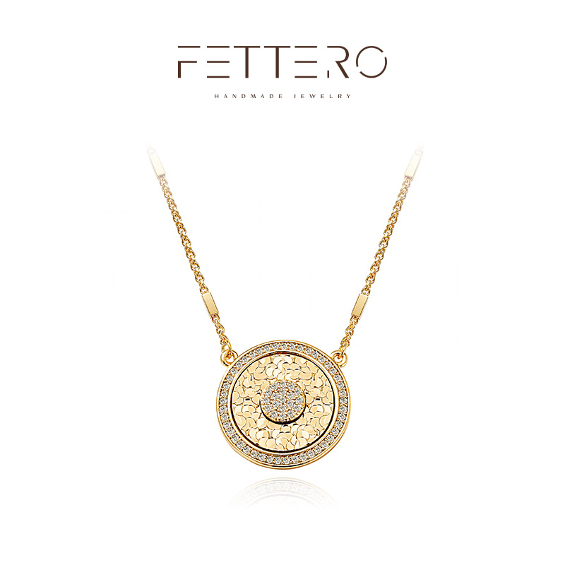 fettero 铜合金项链 【金色碎碎冰钻环项链】轻奢镶嵌镶钻