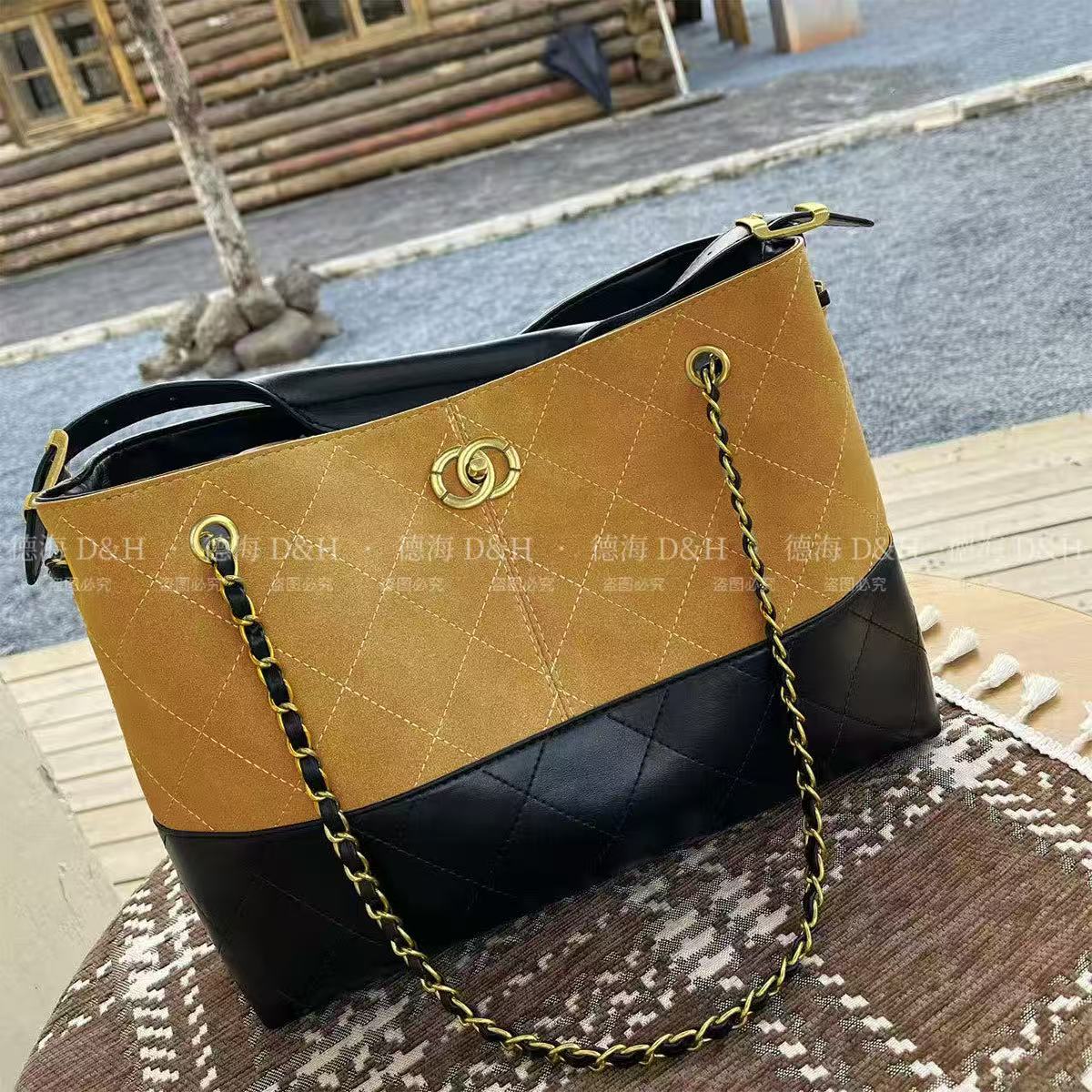 【林晚专属】磨砂拼色单肩托特包 DHB 044