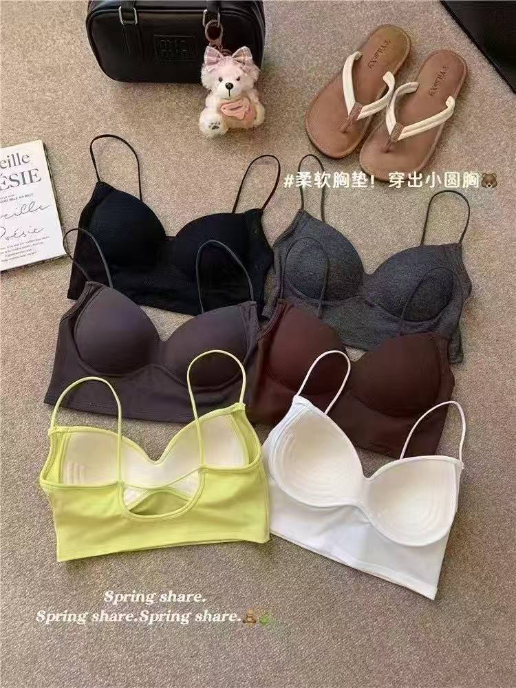 2025春夏新款显瘦吊带背心自带胸垫