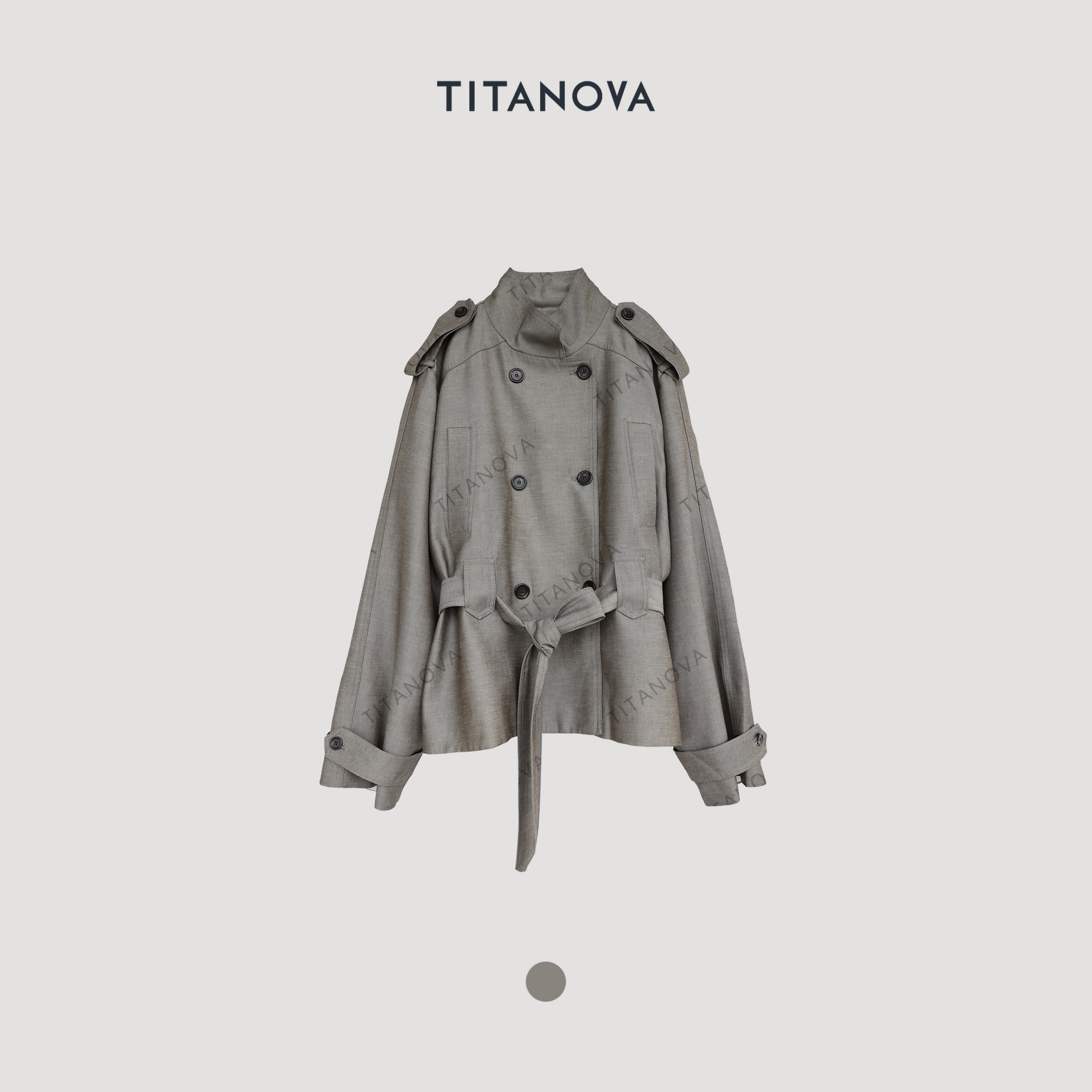 【苧不凡】冷岩灰·结构线条｜秋季高智淡人风系带风衣外套N5FY0704