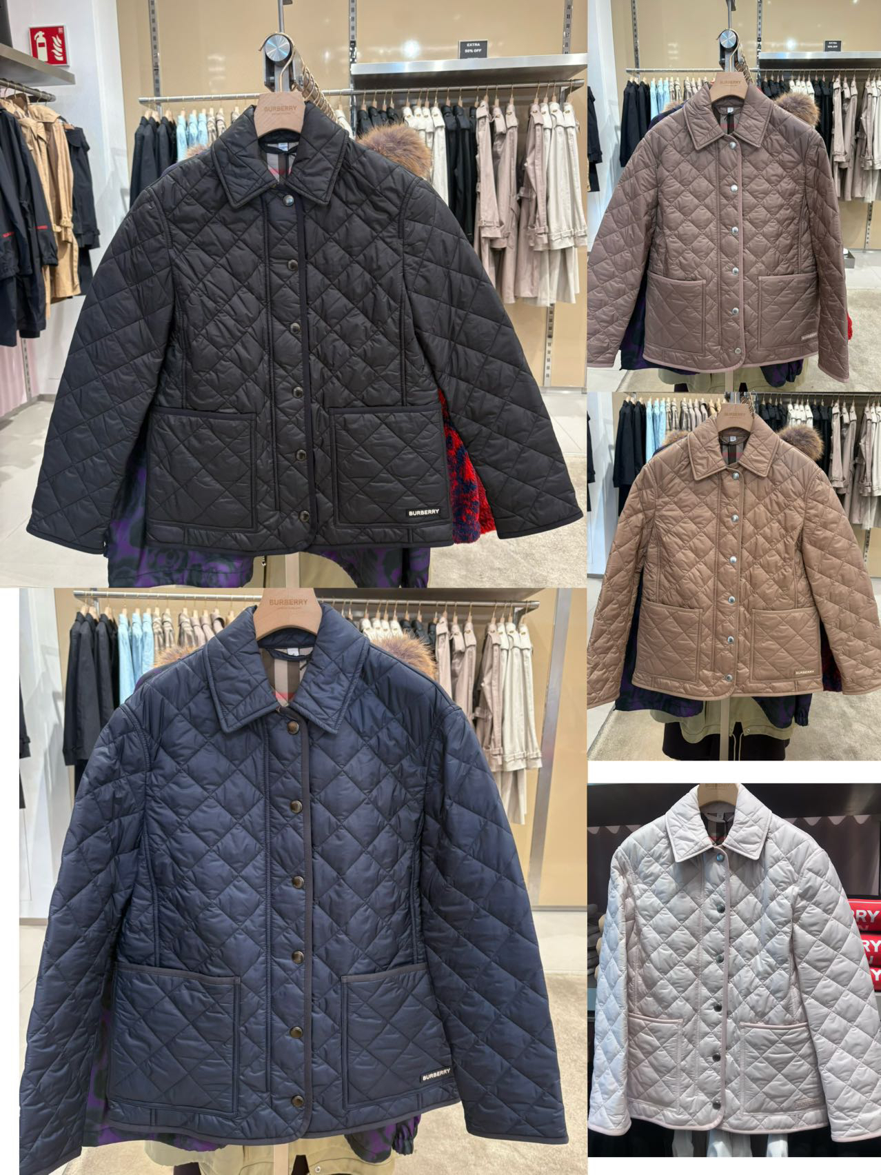 全新未使用 BURBERRY/博柏利 秋冬女款菱格纹格子棉服