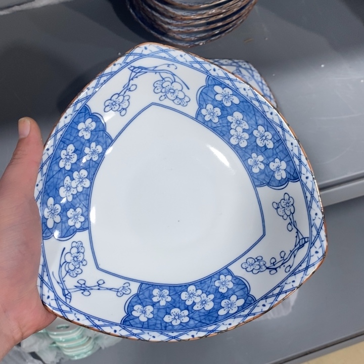 陶摆件139号4个装8英寸满堂香大品牌青花瓷三角盘