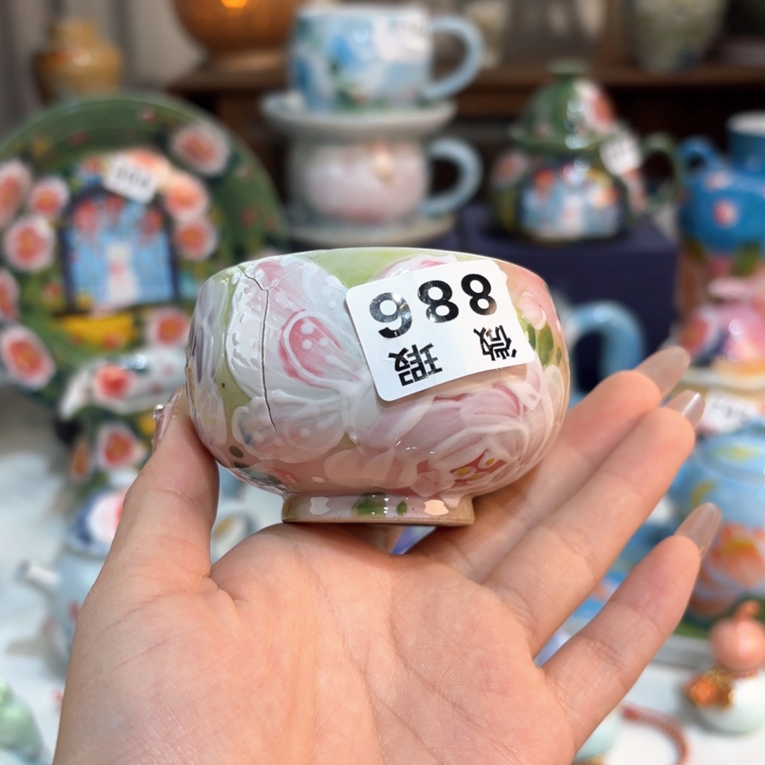 景德镇手绘高温釉下彩陶瓷茶具