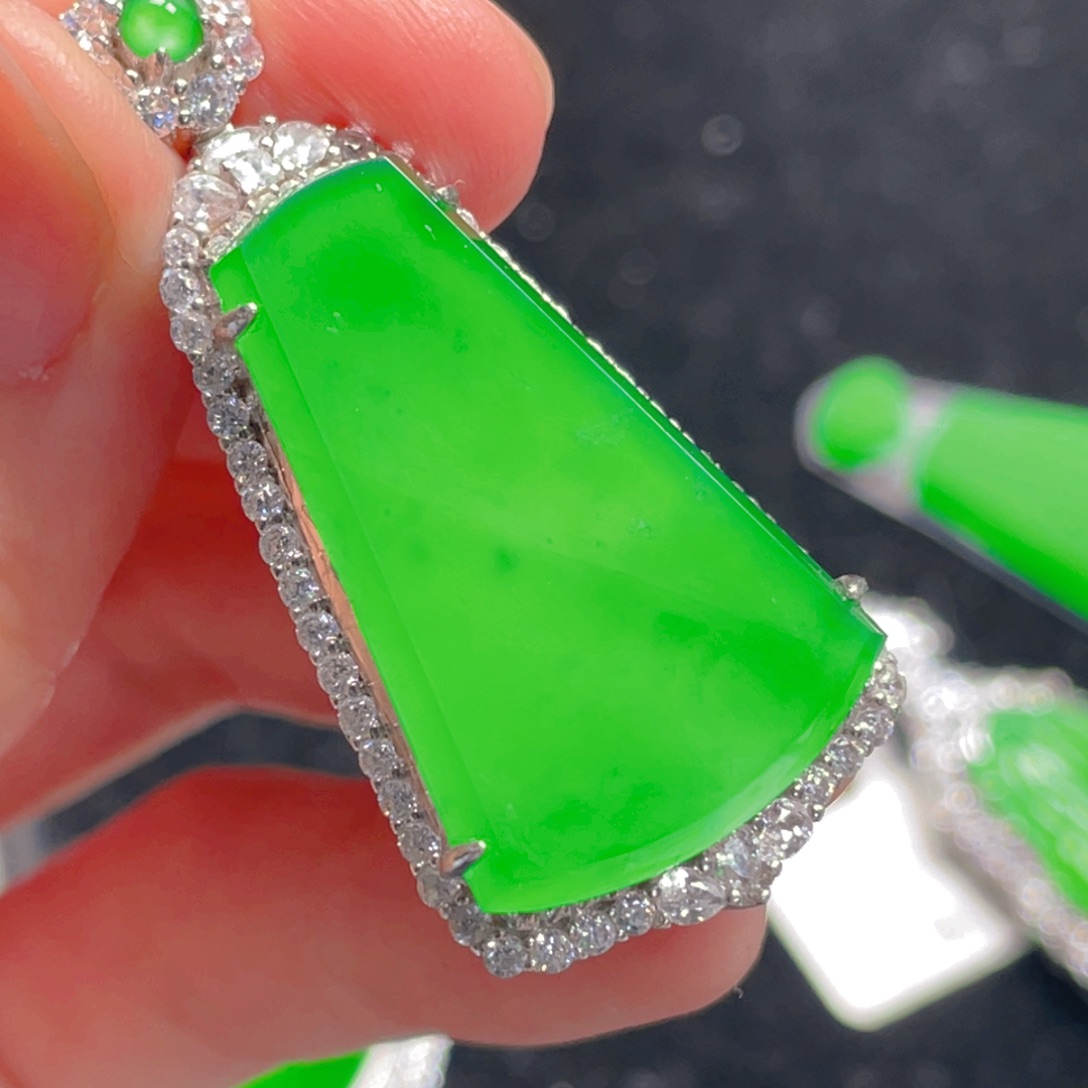 翡翠吊坠(不含链)银S925镶嵌