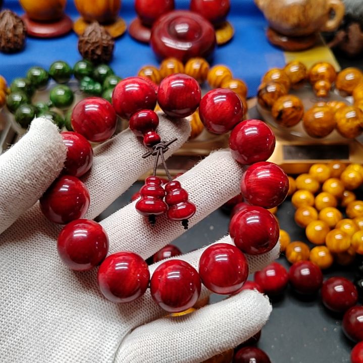 松木龙**下琥珀木手串红油1.8尺寸