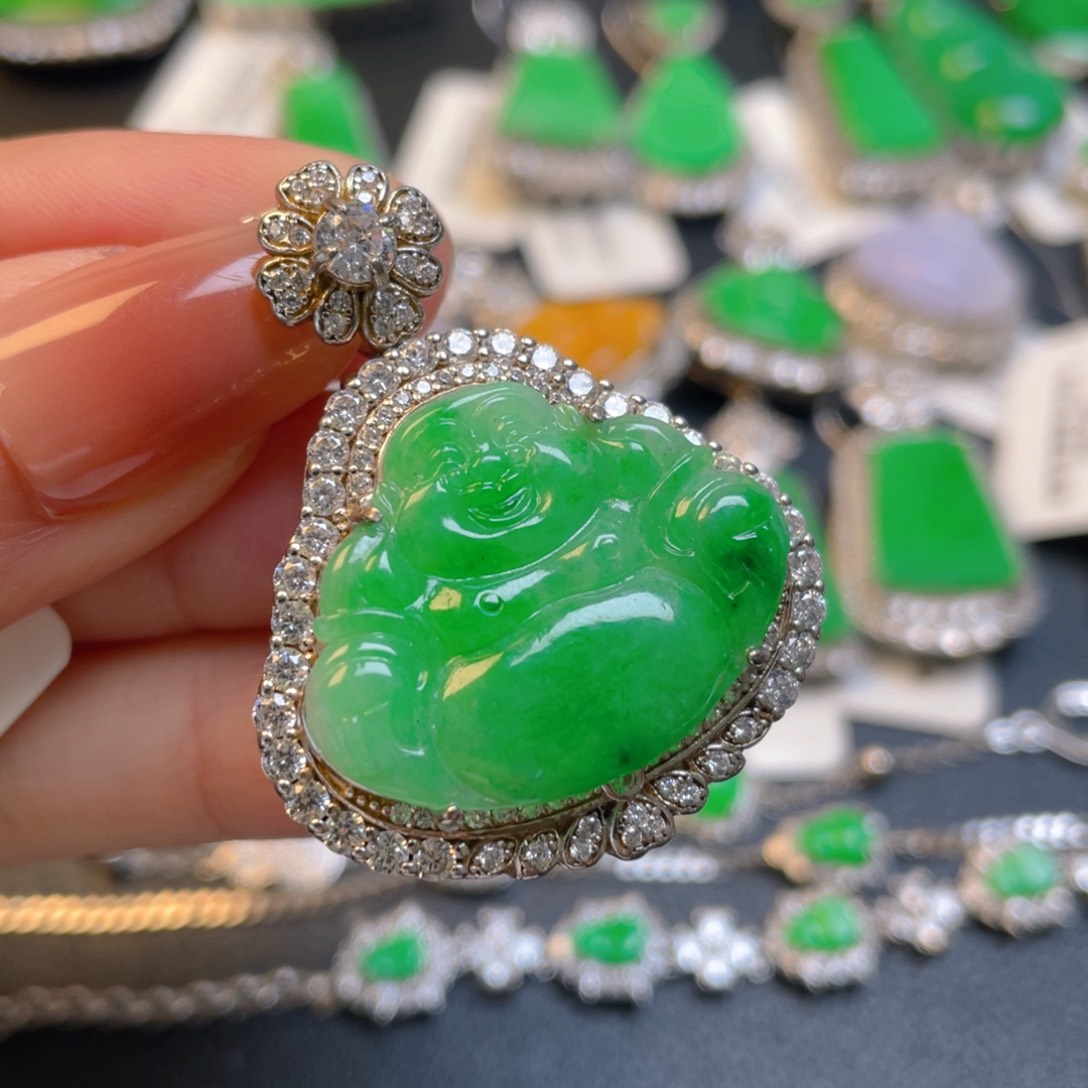 翡翠银S925镶嵌颈饰