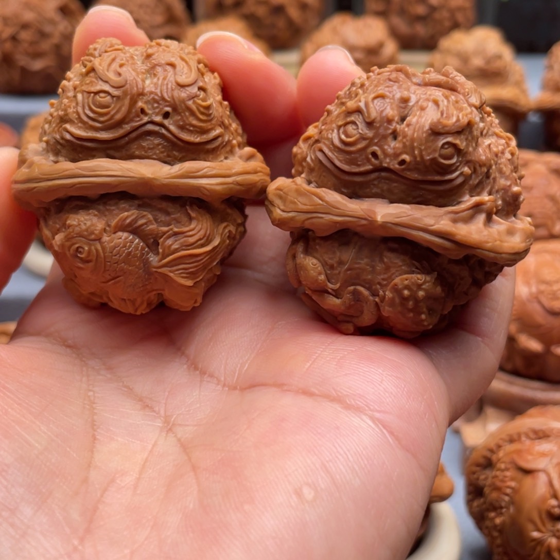 手串/手链核桃荷叶金蝉蛤蟆头核桃雕刻核桃