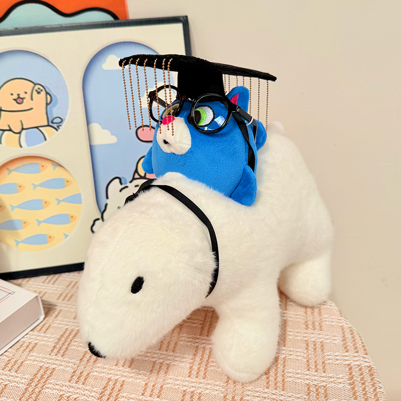 【已截单】秦始皇骑北极熊抽象毛绒玩具公仔棉花娃娃坐骑娃衣