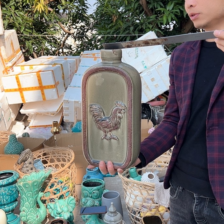 瓶高度38厘米口径5厘米微瑕捡漏