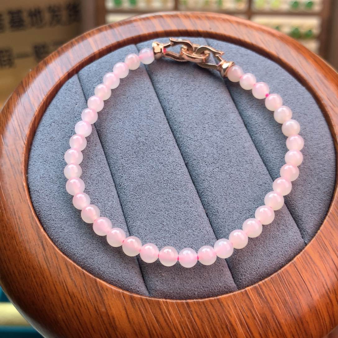 和田玉颈饰未镶嵌藕粉卡4手链