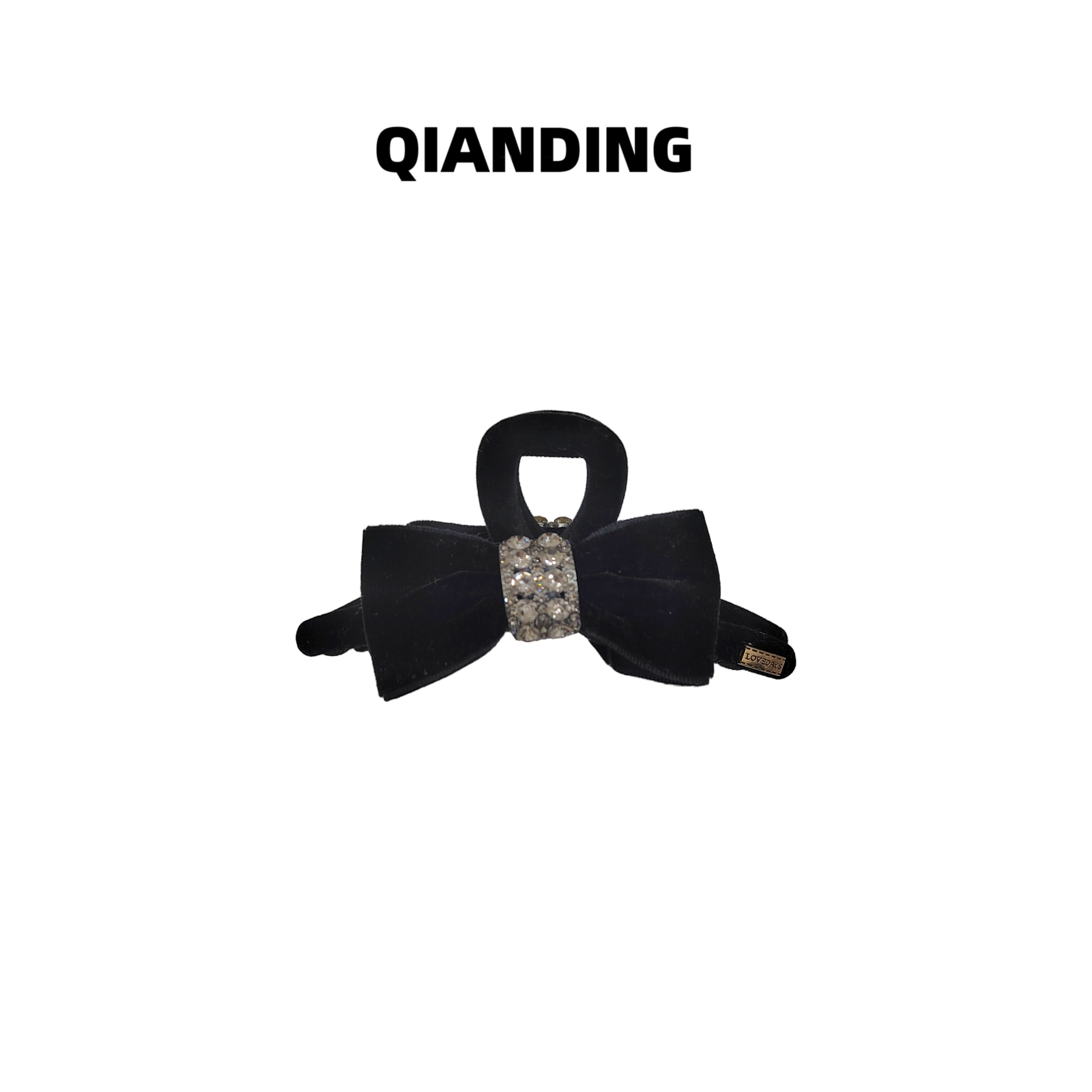 【QIANDING】【星钻小蝴蝶】千金丝绒女士时尚百搭抓夹F546
