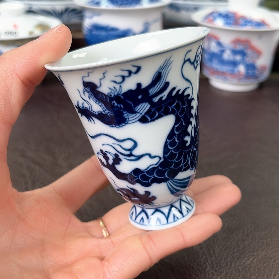 杯手绘高温瓷器瑕疵