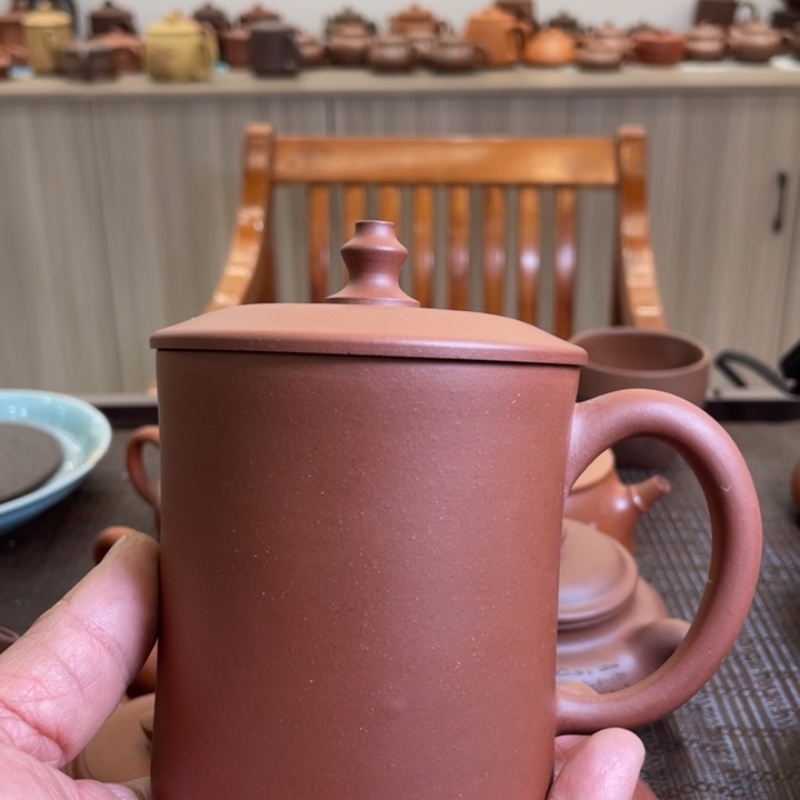 紫泥茶壶红皮龙盖杯