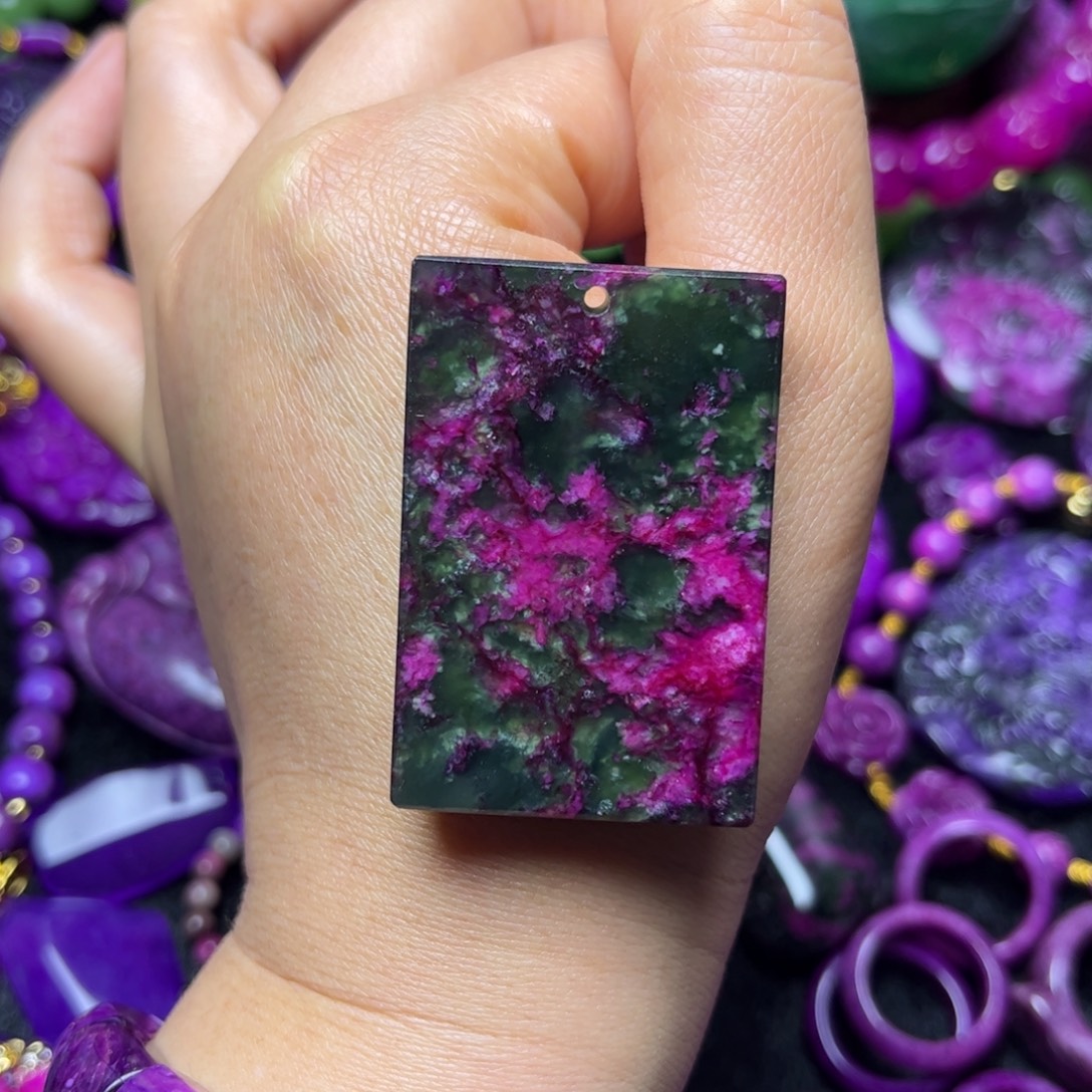 紫泥猪油冻玉华透23送万能扣方便搭