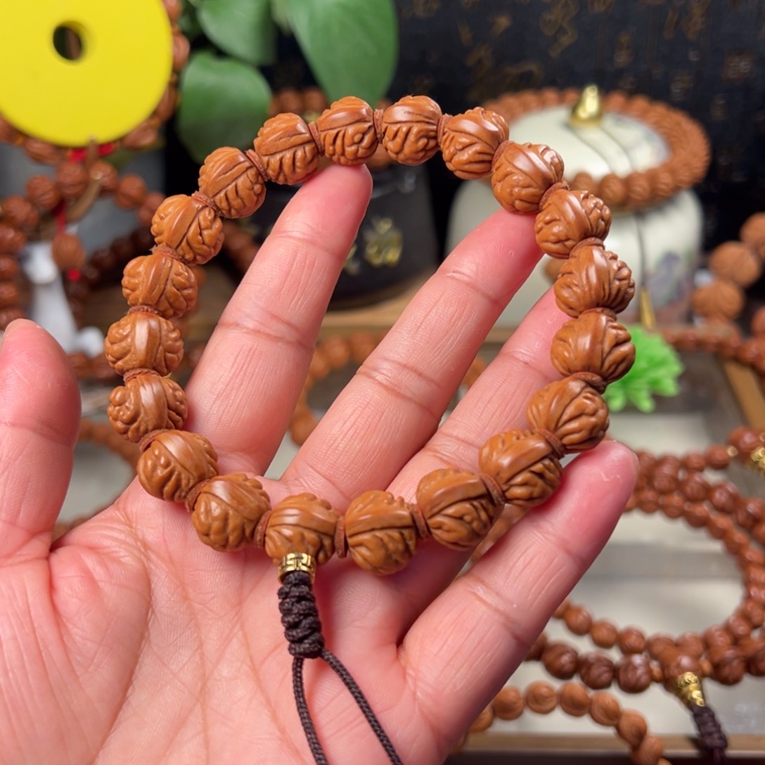 手串桃核小金豆手持11