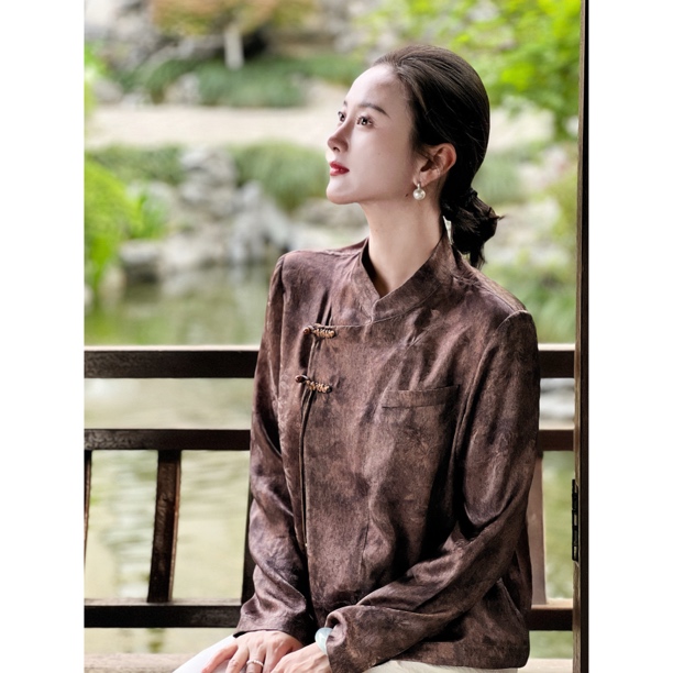 LS·ST 花罗香云纱上衣 轻国风新中式上衣 6A级桑蚕丝上衣S5791X