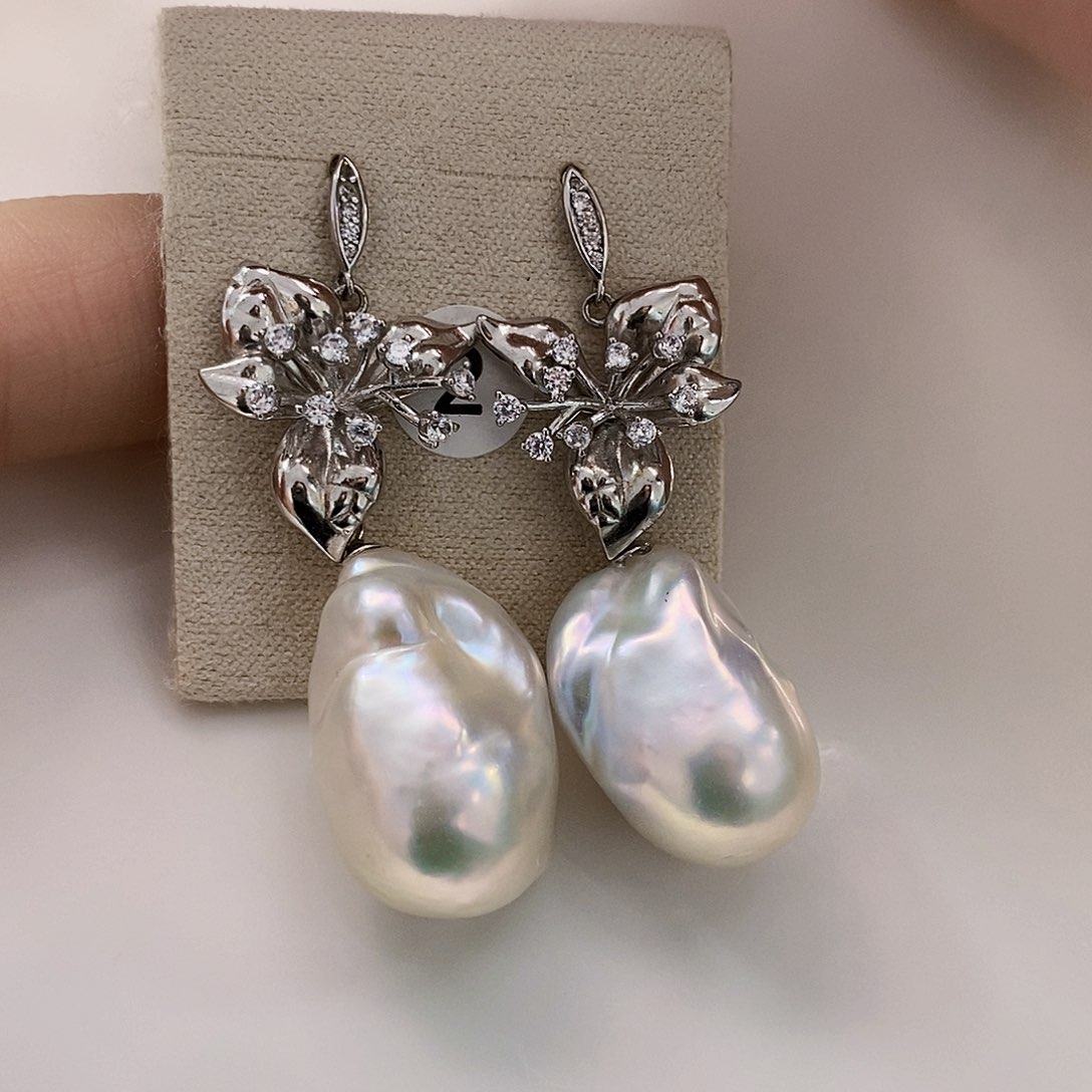 未镶嵌8A特价福利极光炫彩巴耳饰淡水珍珠