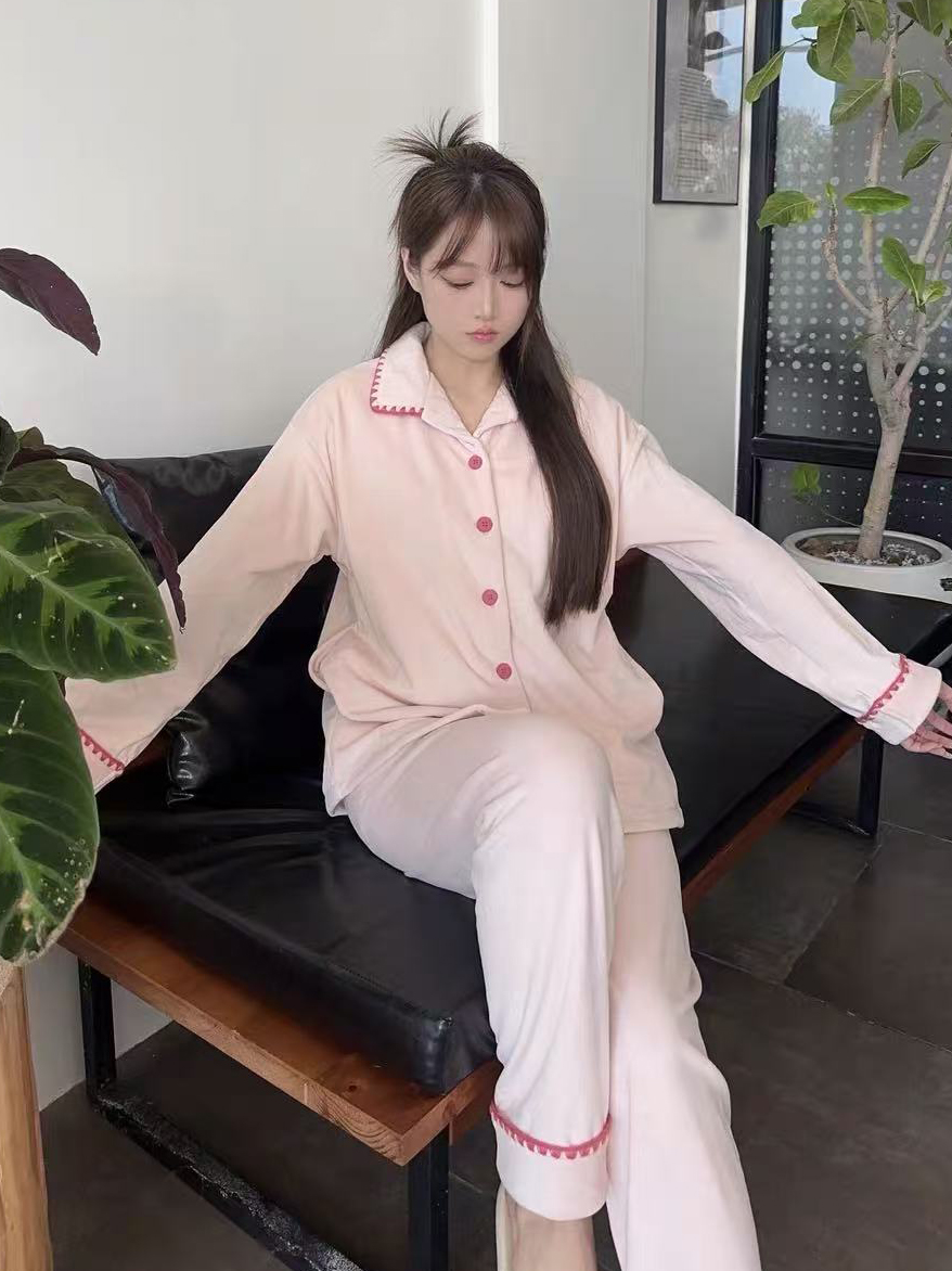 秋冬海岛绒不褪色保暖耐磨睡衣家居服套装套装薄款舒适