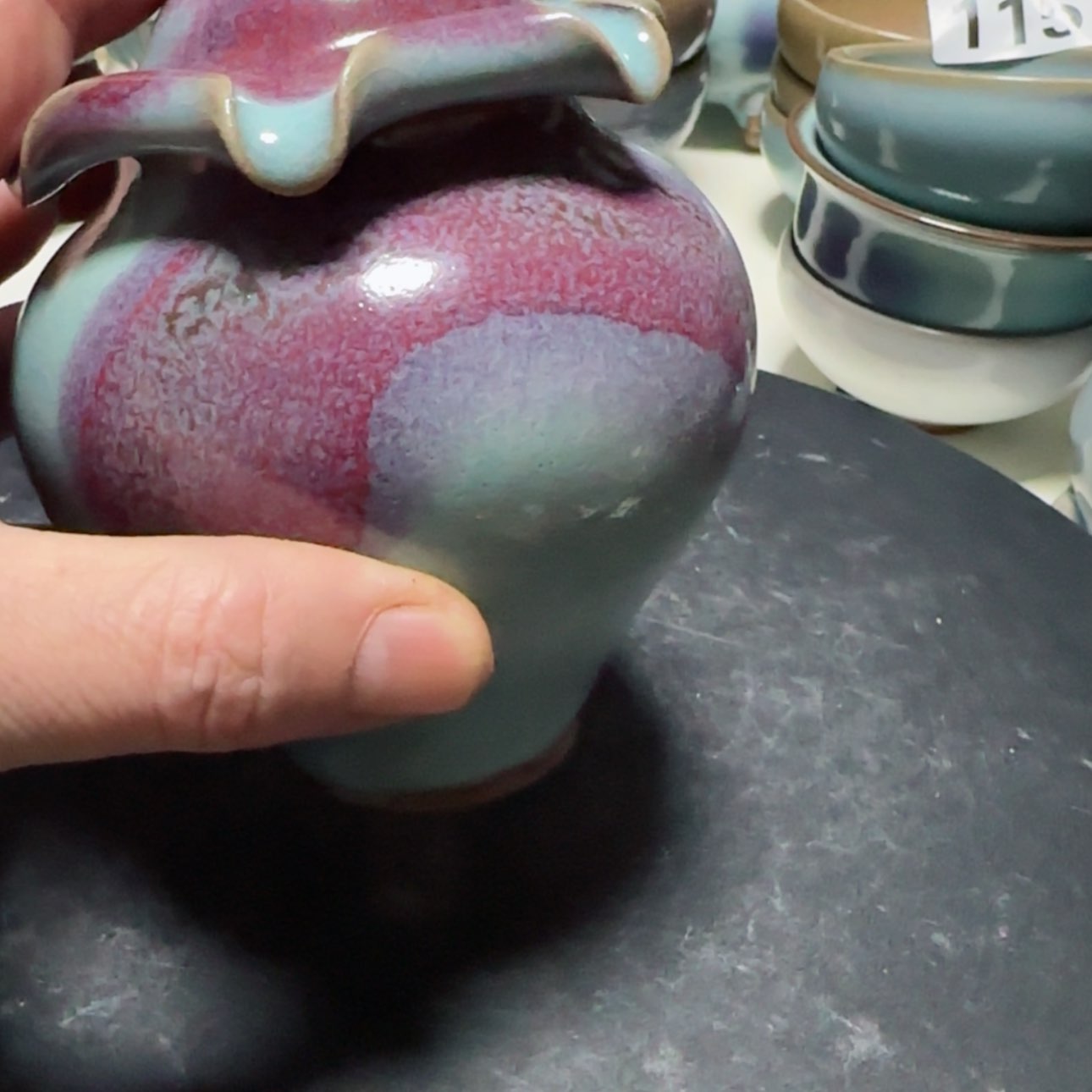 【闪购商品】摆件个**象宋钧仿古鸡心碗