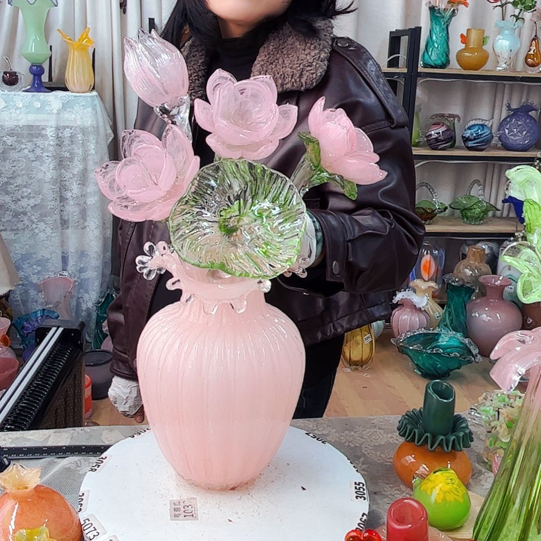 5花1夜光瓶福利家悦琉璃工艺品